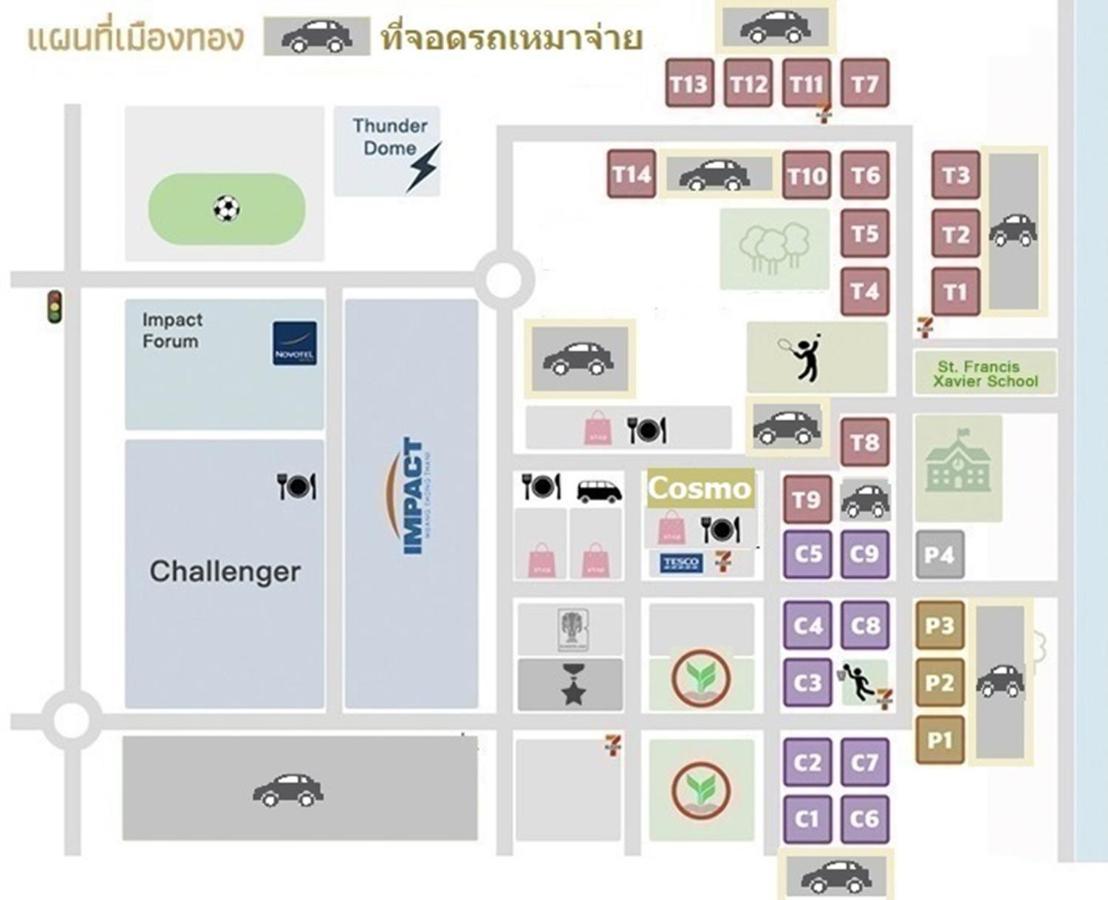 ป็อปปูล่าคอนโด เมืองทองธานี ใกล้ Impact 酒店 公寓 Bangkok Buitenkant foto
